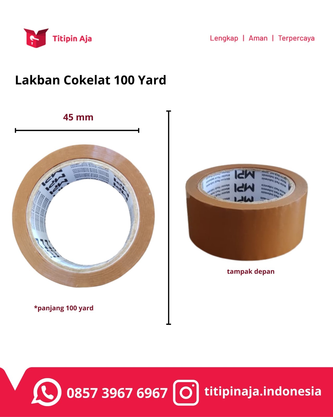 Lakban Cokelat 100 Yard - Titipin Aja Lakban Cokelat 100 Yard - Titipin Aja