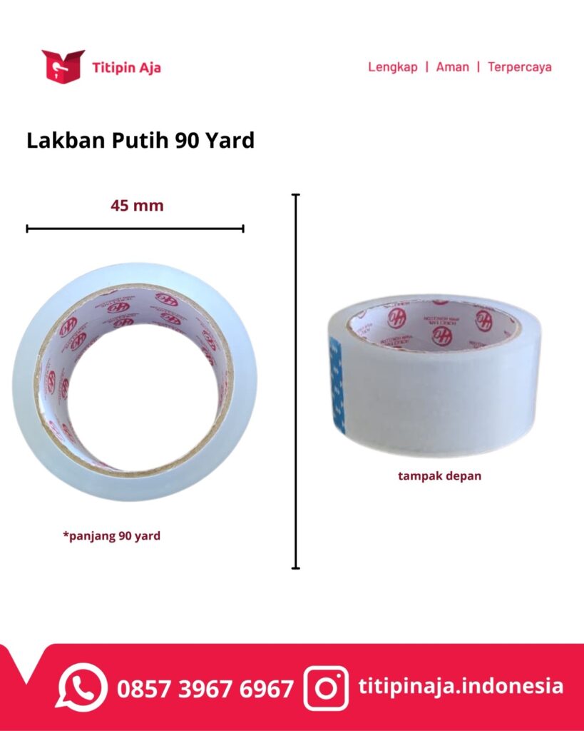 Lakban Putih 90 Yard - Titipin Aja Lakban Putih 90 Yard - Titipin Aja